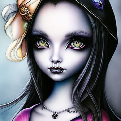 Hyperrealistic Raven Watercolour Photoillustration