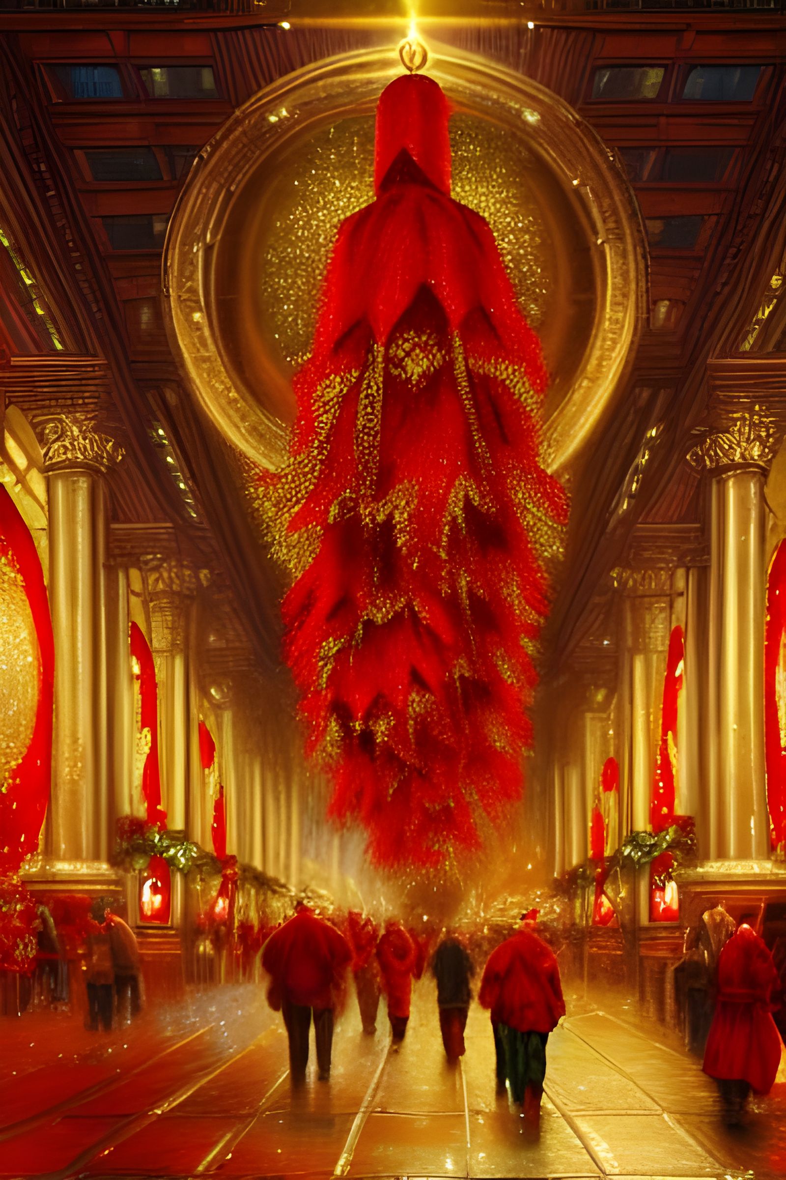 Shimmering Christmas Bells in Digital Painting Style