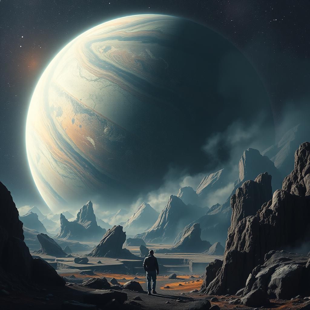 Dying Gas Giant in Deep Space: Digital Matte Painting