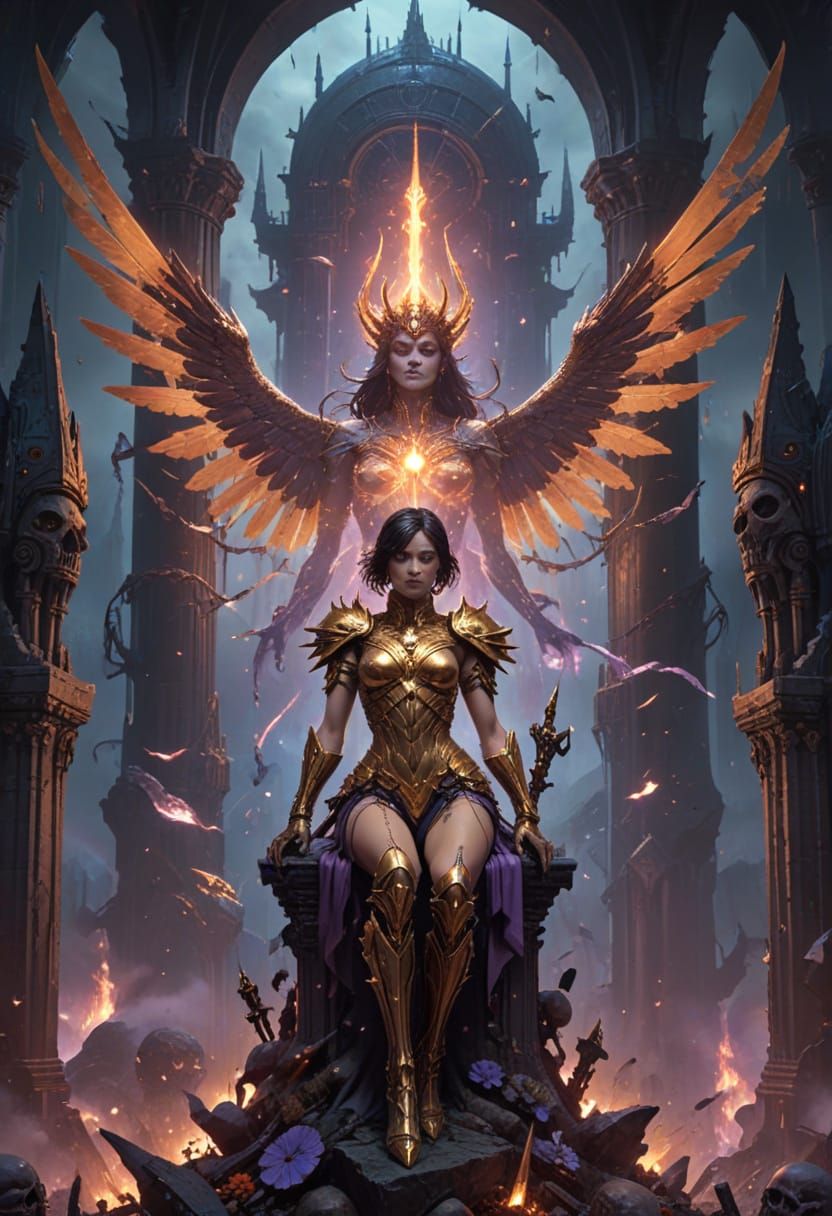 Fantasy Figure with Severed Head in Graphic Novel Style