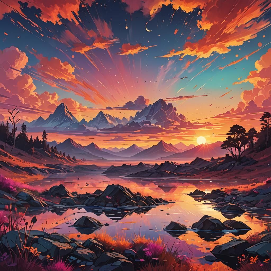 Surreal Sunset Digital Art: Embrace Change and Authenticity