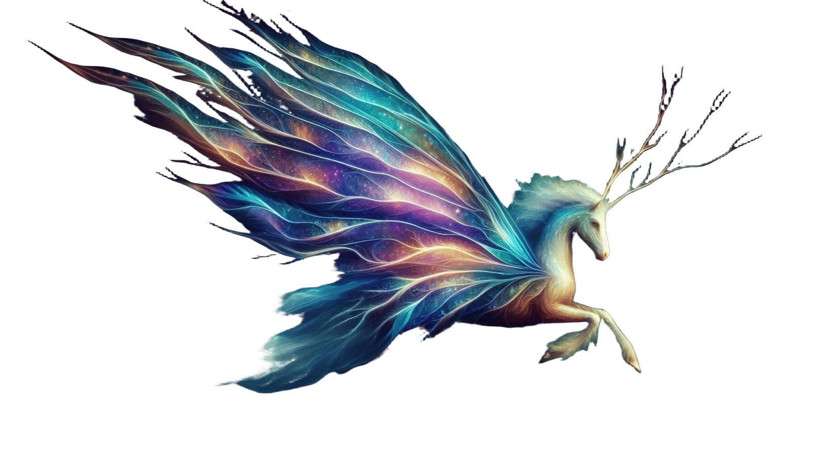 Ethereal Mystical Creature with Iridescent Wings