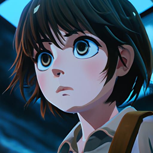 Concerned Skitarii in Studio Ghibli Anime Style