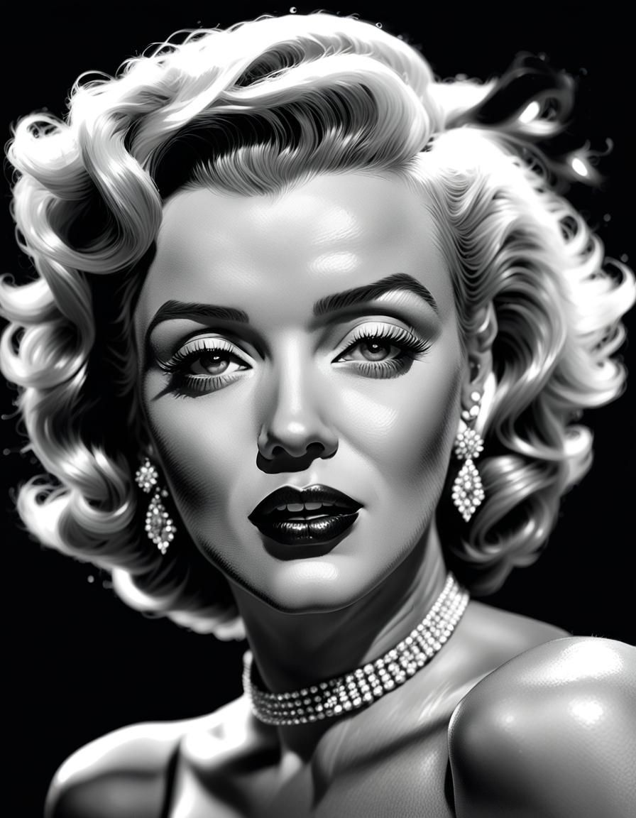 Glamorous Marilyn: A Vintage-Style Portrait