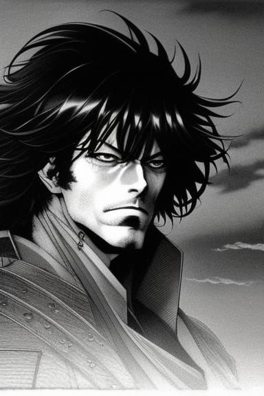 Detailed Ronin Digital Illustration with Dynamic Lighting