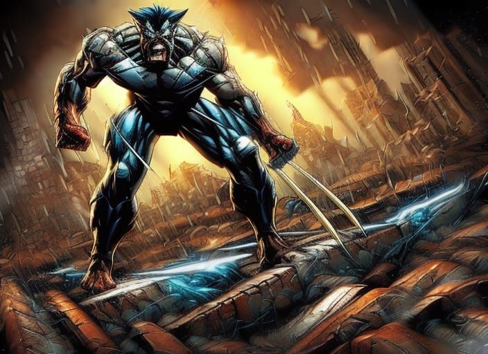 Wolverine in Apocalypse, Comic Book Art Style