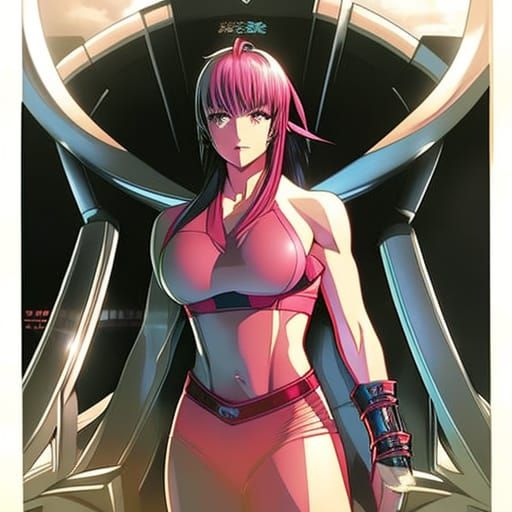 Anime-Style Bodybuilder Posing with Ripped Muscles