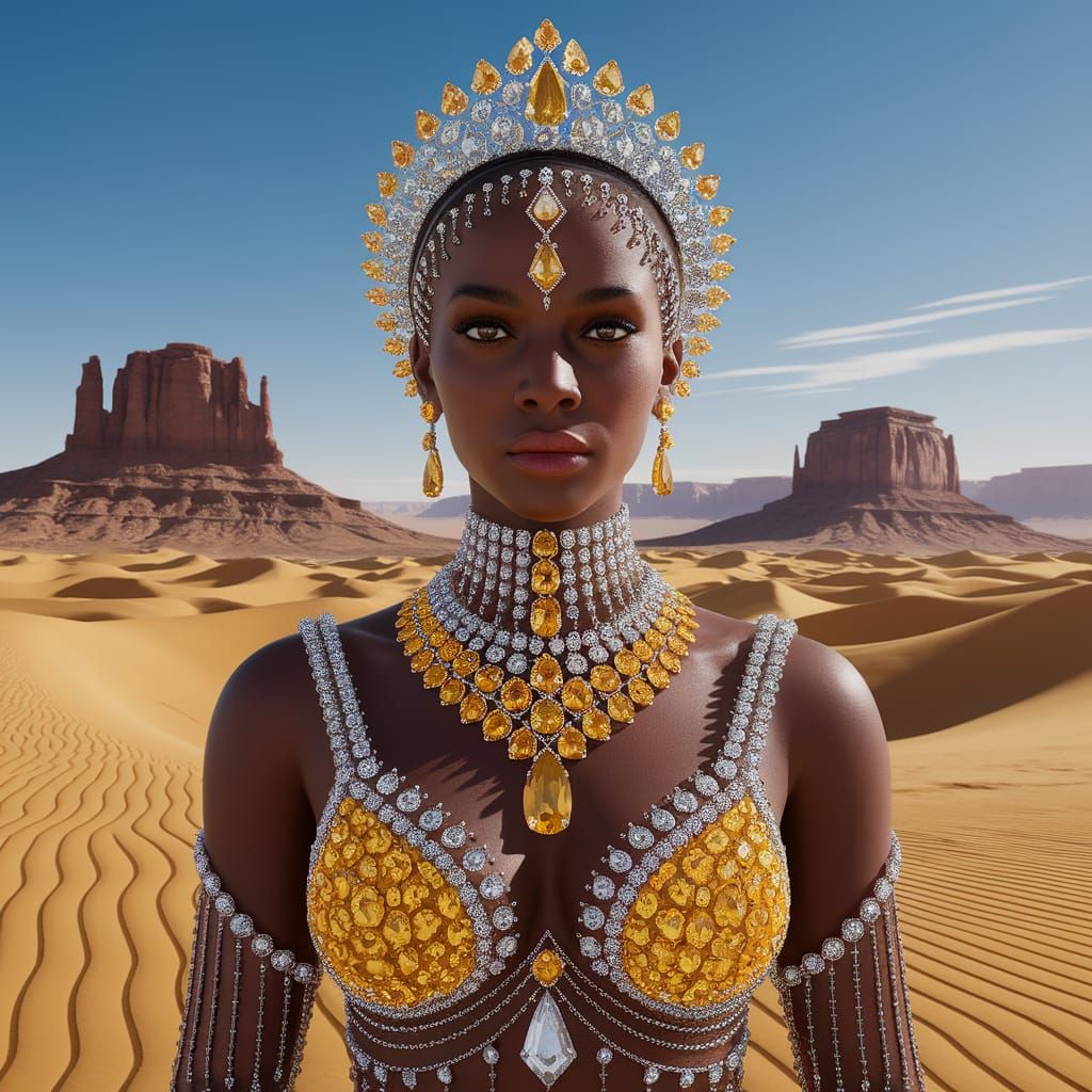 Desert Princess with Tourmaline and Sapphire Aura