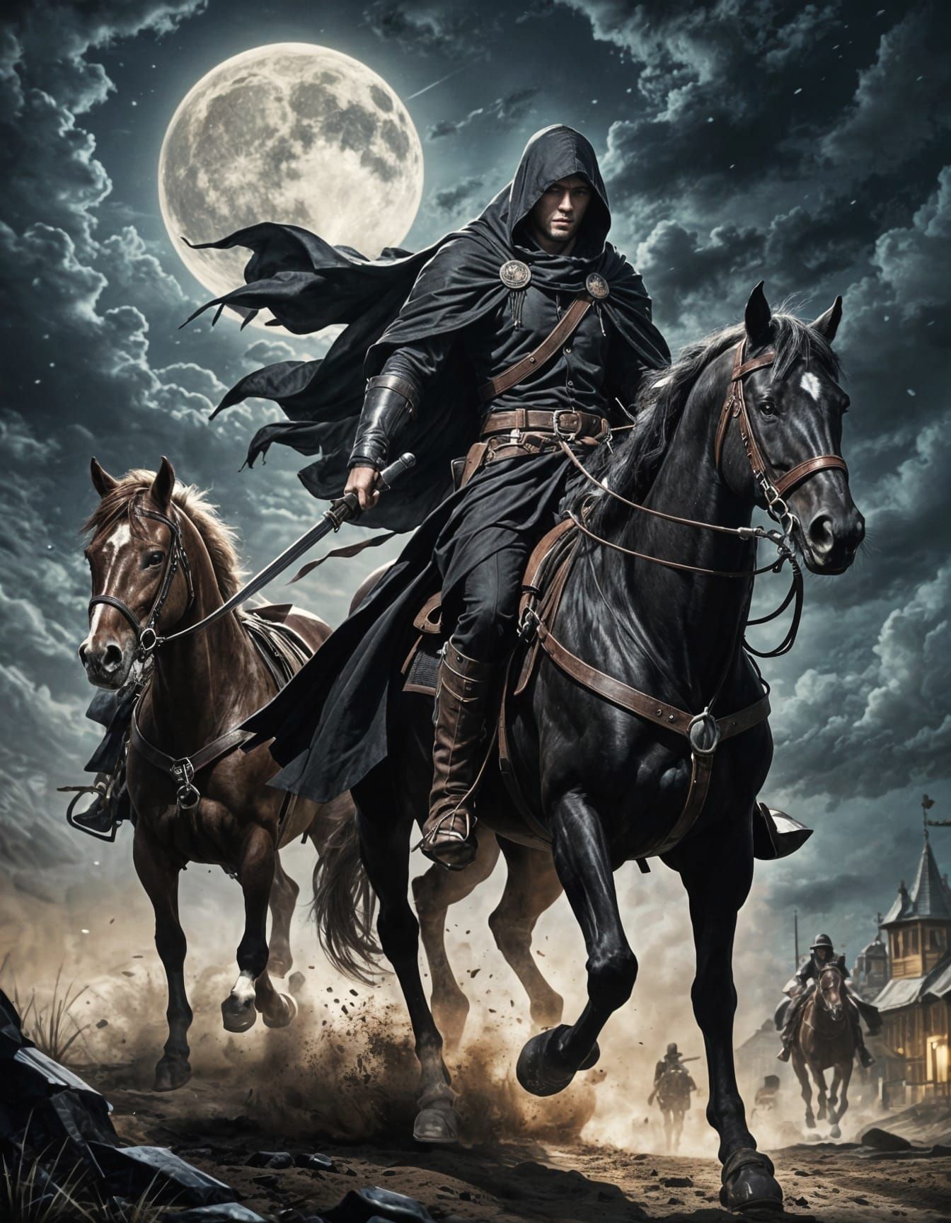 Dynamic Horse Pursuit Under Moonlight