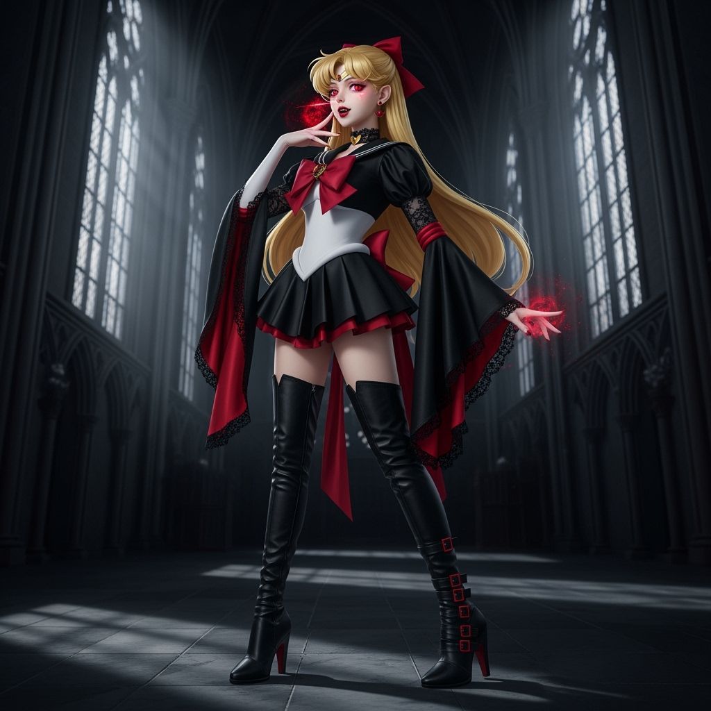 Vampire Sailor Venus in Gothic Anime Style