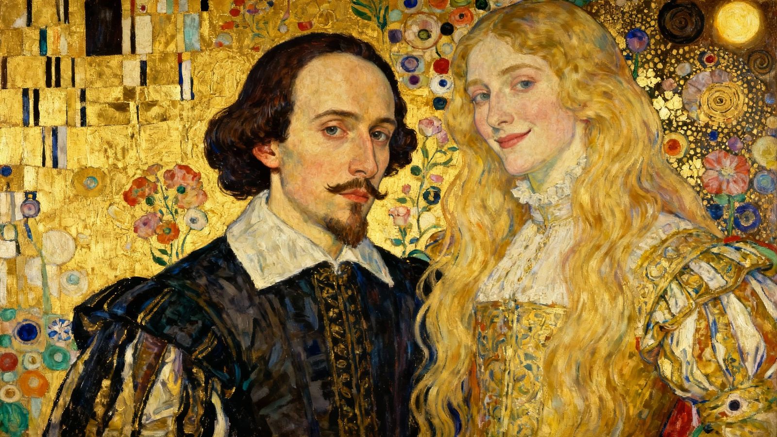 Shakespeare & Earl of Southampton in Klimt-Schiele Style