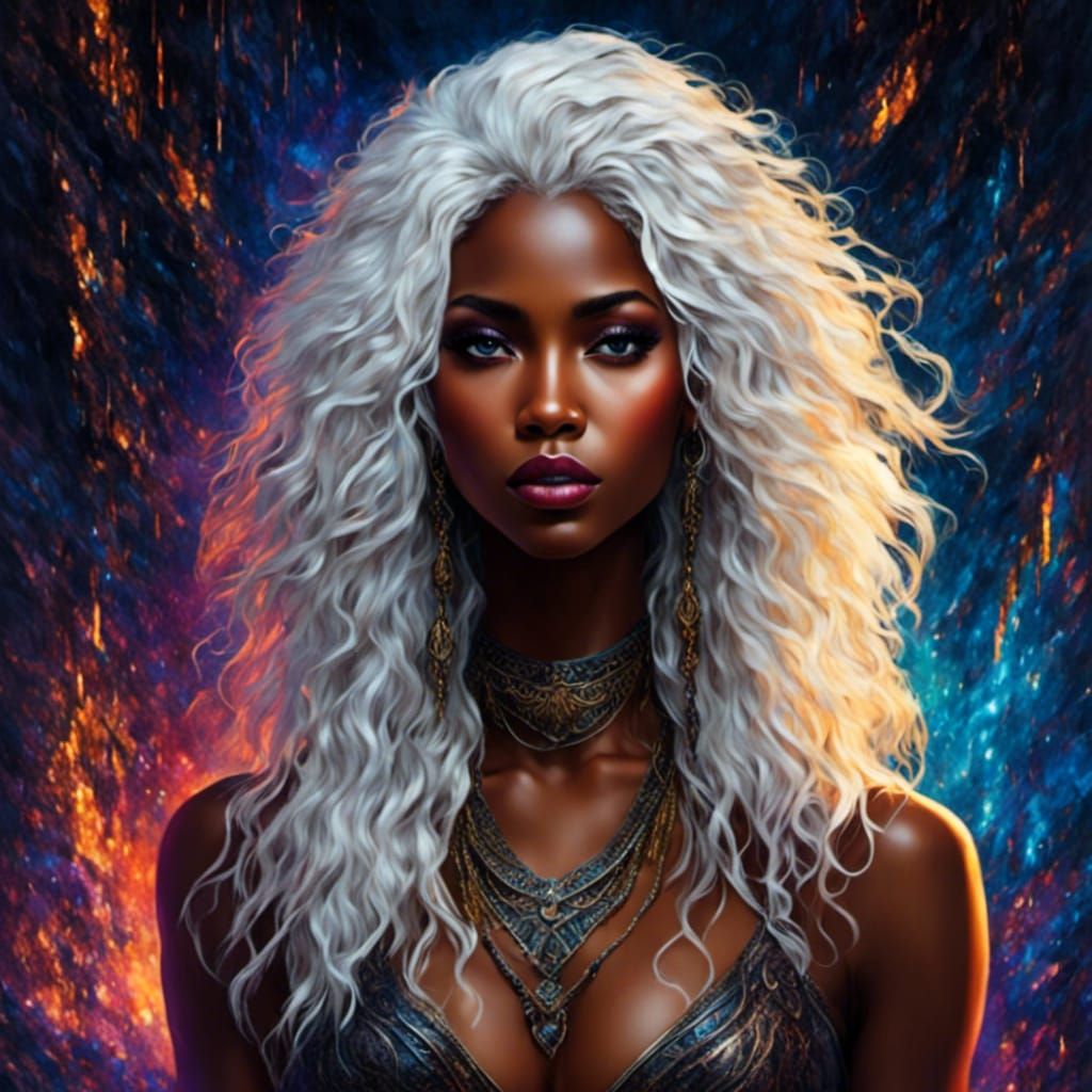 Cyberpunk Portrait of a Beautiful African Woman