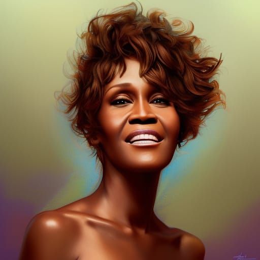 Whitney Houston Portrait in Artgerm Style