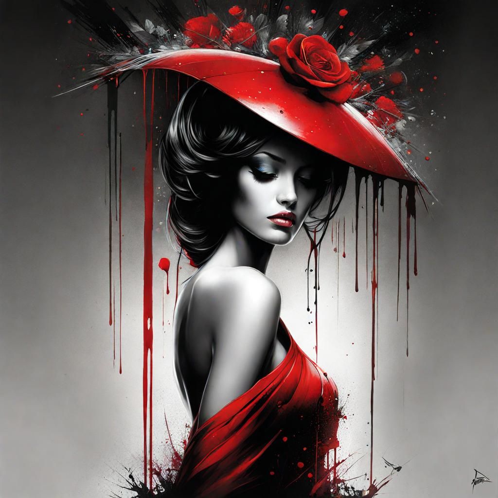 Expressive Sorrow Painting in Vibrant Colors