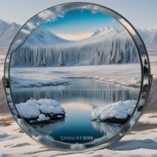 Bird Gliding Over Frozen Lake in Professional Photo