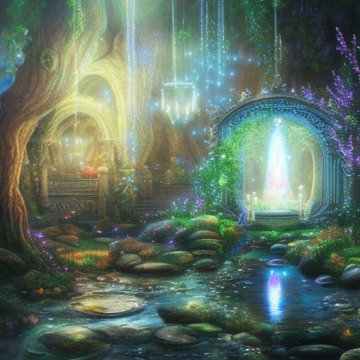 Enchanting Wishing Well with Glowing Lights
