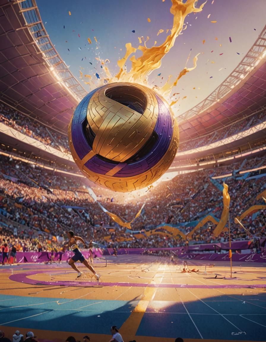 Dynamic Olympic Athlete Concept Art in Golden Hour