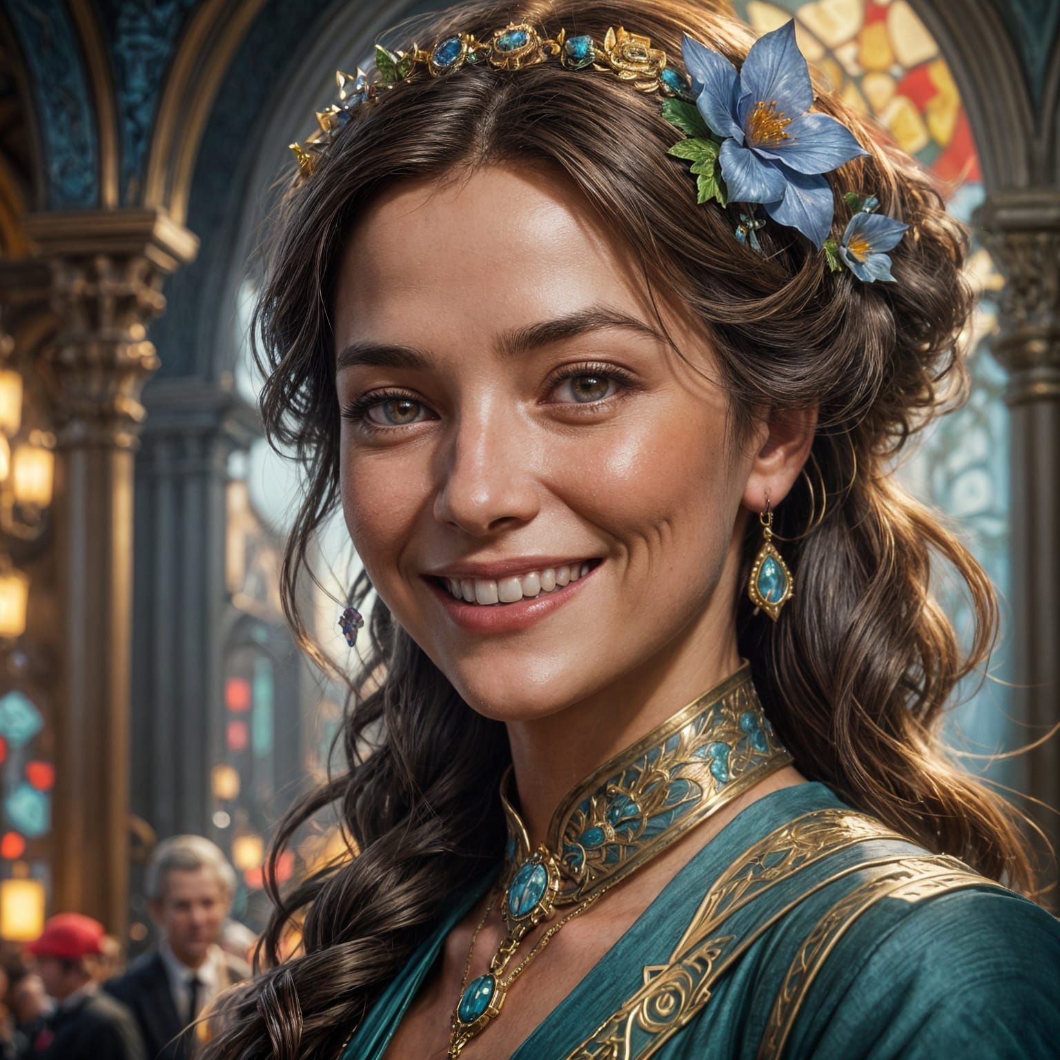 Ethereal Art Portrait in Triadic Colors