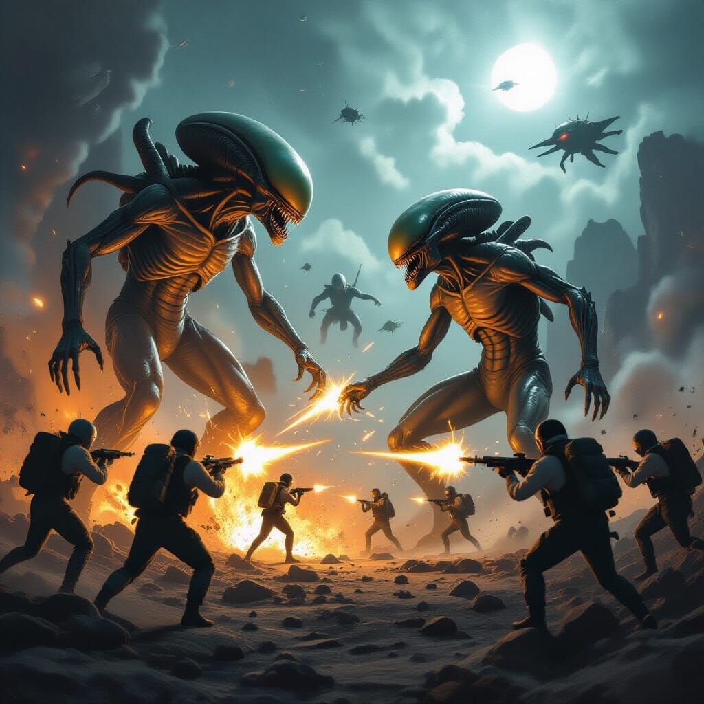 Alien Invasion: Humans Fight Back on Earth