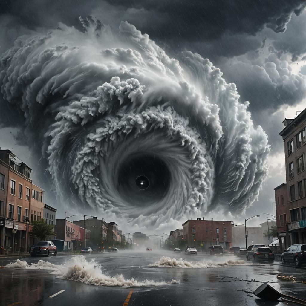 Hurricane Vortex in Hyper-Realistic Digital Art