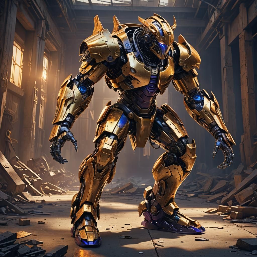 Achilles Robot Concept Art in Metallic Sci-Fi Style