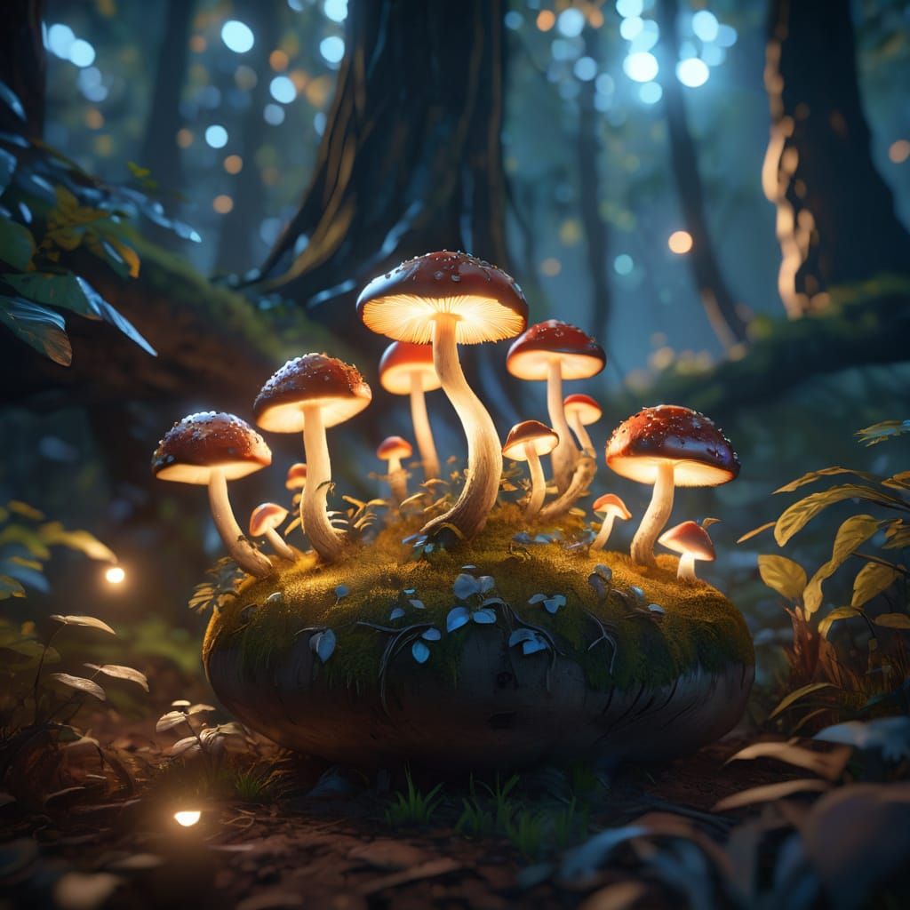 Mystical Forest Scene in Intricate Fantasy Style