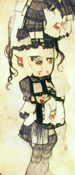 Victorian Goth Chibi in Expressionist Style