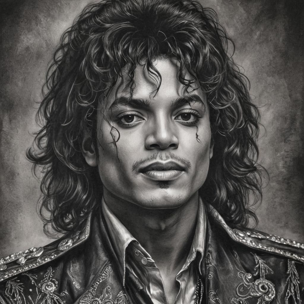 Michael Jackson Portrait in Charcoal