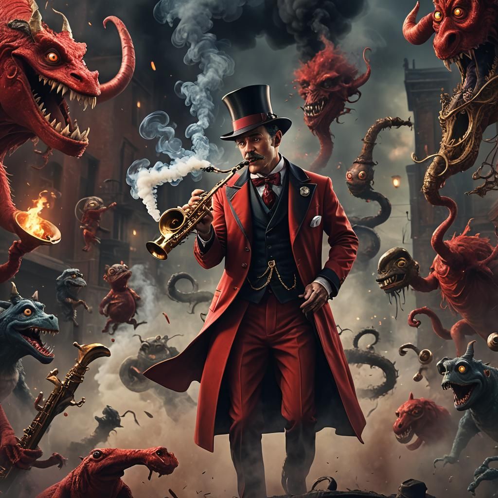 1920s Sorcerer's Saxophone Concert in Art Deco Style