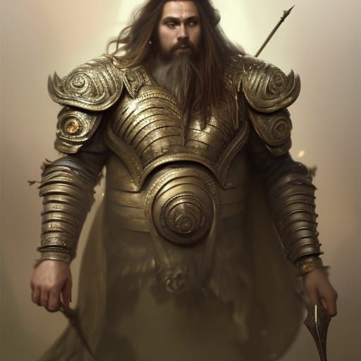 Dwarf King in Stone Ruins, Detailed Digital Portrait