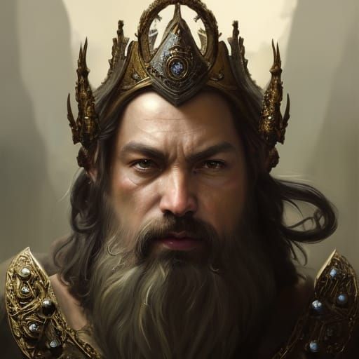 Dwarf King Portrait in Detailed Digital Art Style