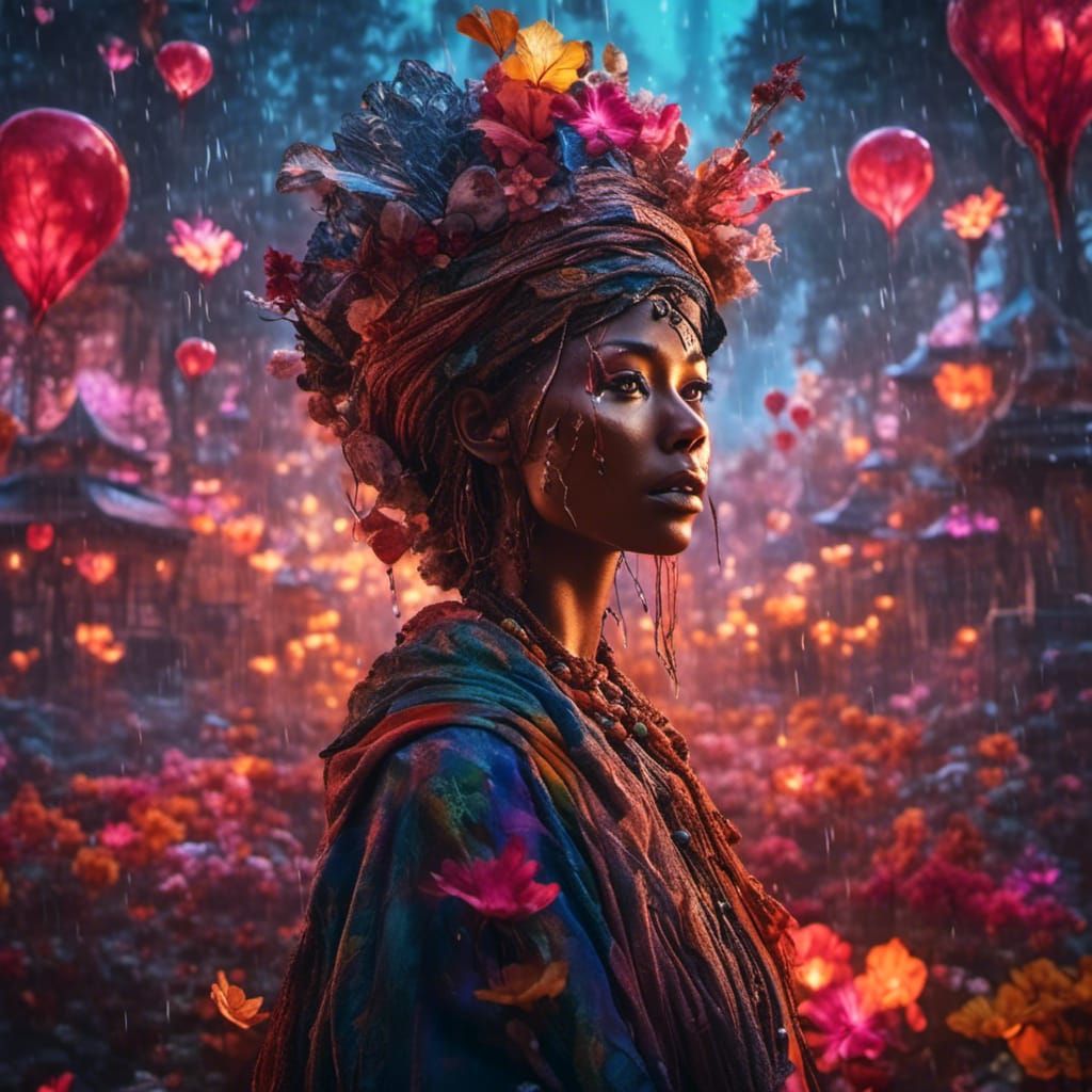 Captivating Double Exposure Portrait Art in 8K