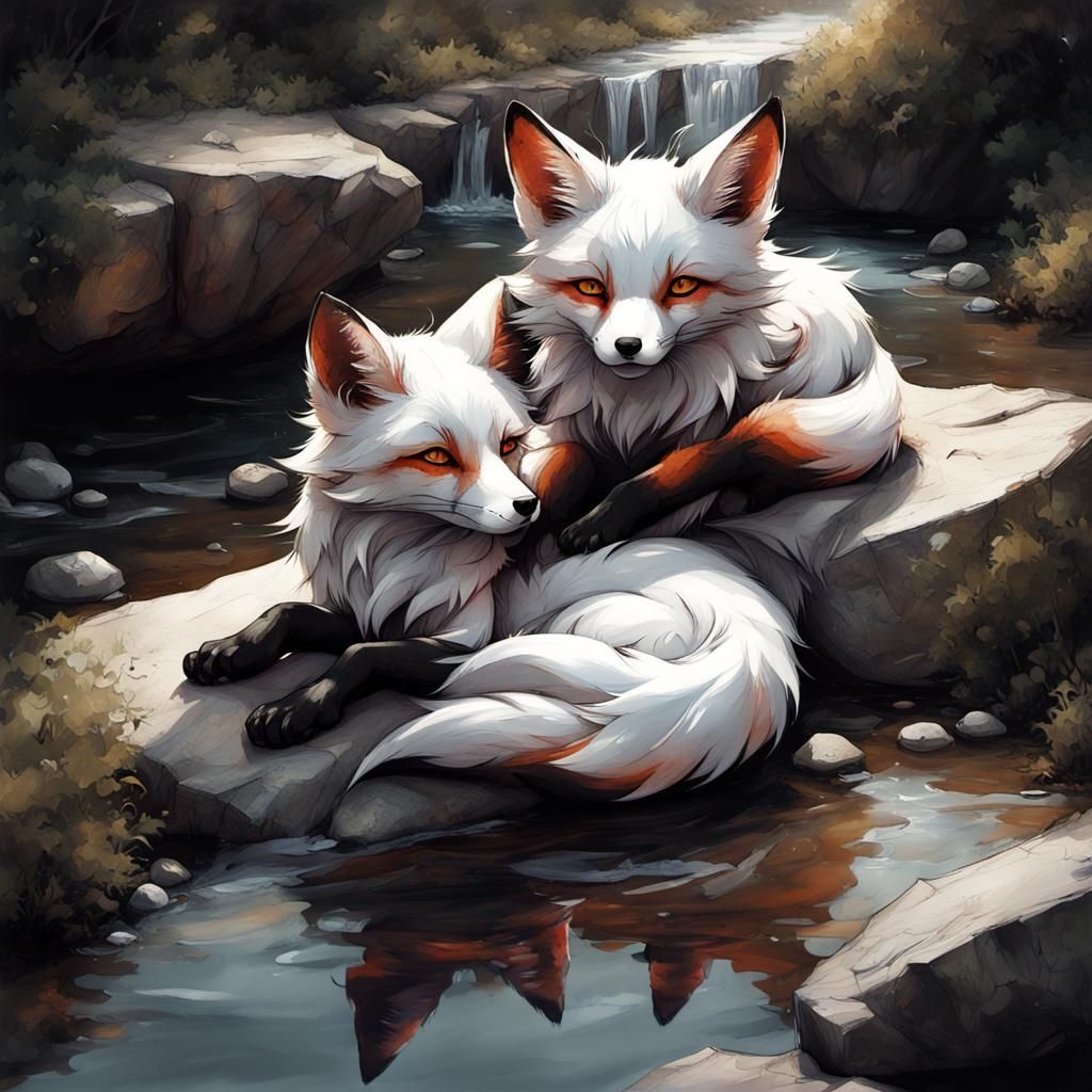 Cosmic Ying Yang Foxes in Sunlight