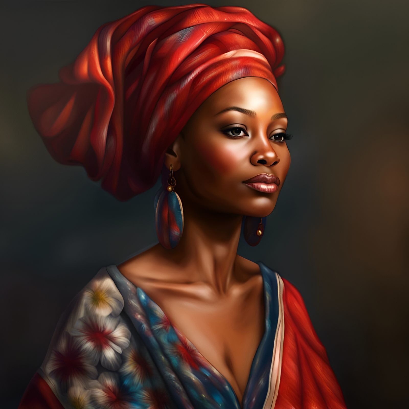 Realistic Portrait of a Beautiful Liberian Woman