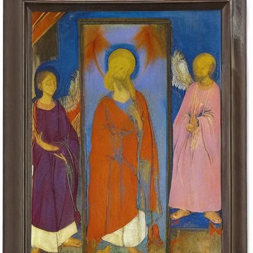 Abstract Angels and Light in Color Field Style