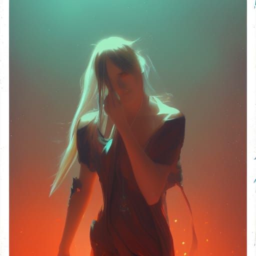 Dynamic Concept Art in Orange and Teal