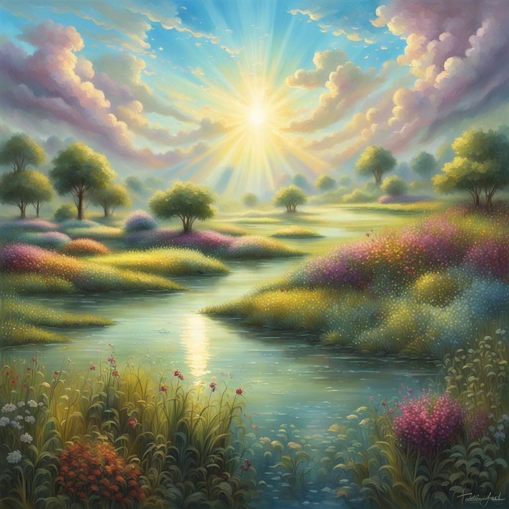 Lush Meadow Lagoon in Godly Sunshine