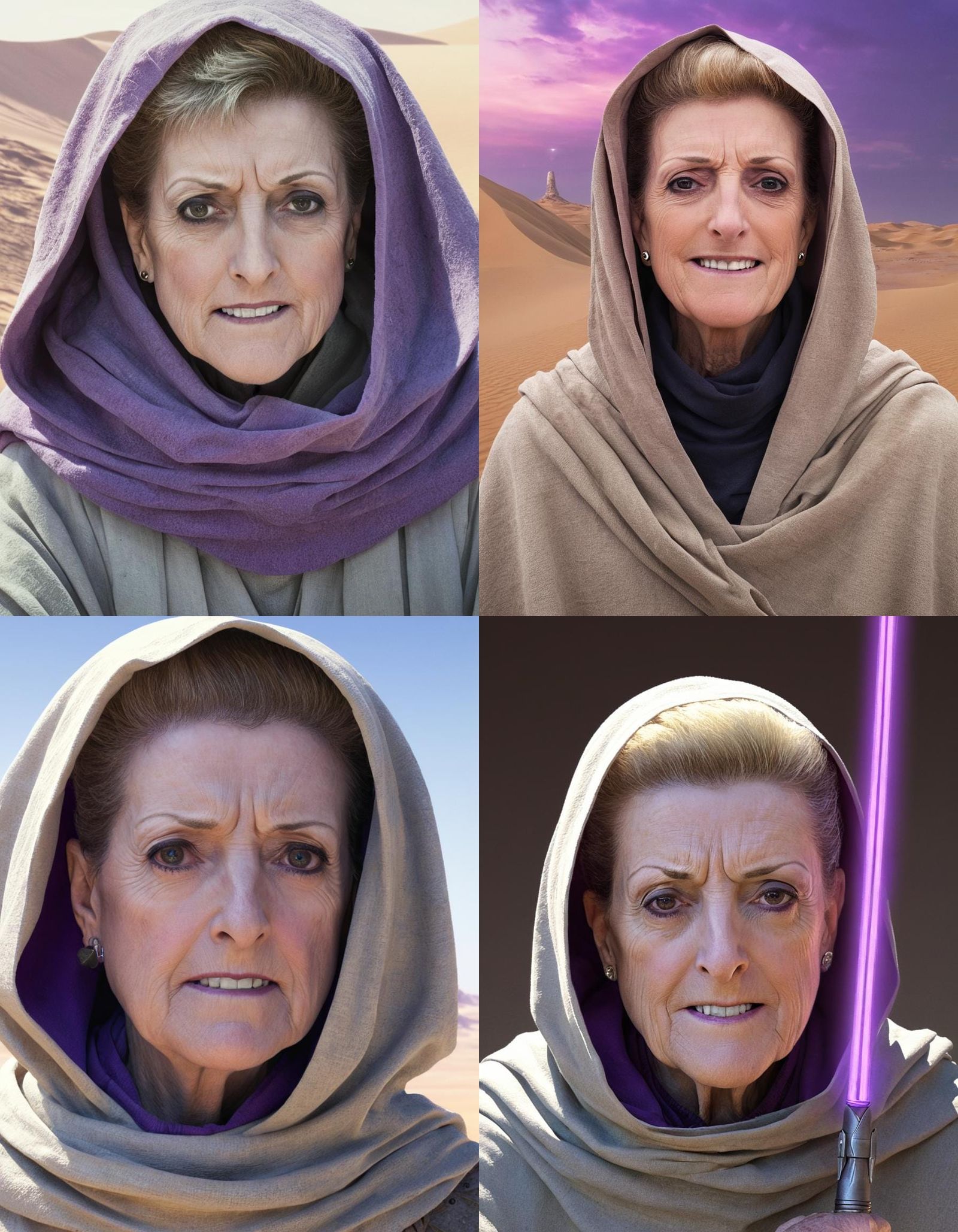 Jedi Master Portrait on Tatooine with Purple Saber