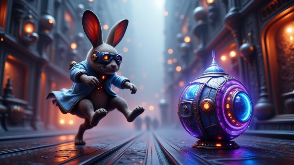 Retro-Futuristic Mad Rabbit Confronts Ancient-Futuristic Arc...
