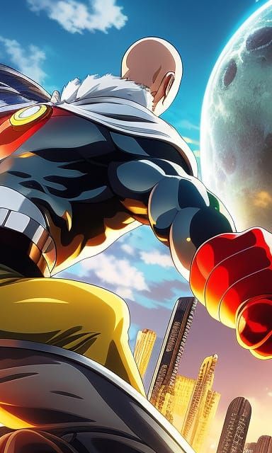 One Punch Man in Dreamlike Pixel Art Style