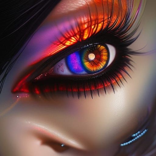 Nightmare Demon with Glowing Eyes in Horror Style