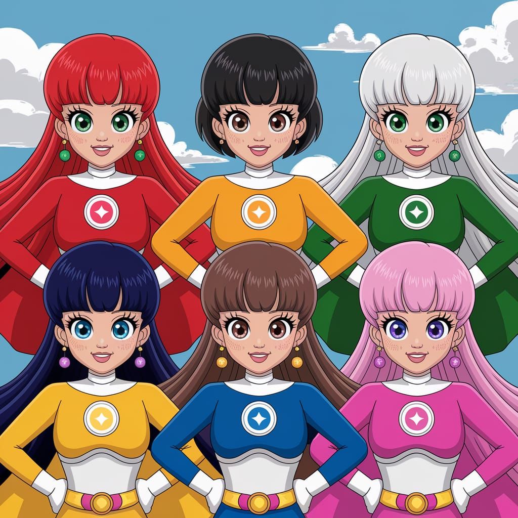 Cute Super Sentai Heroines in Colorful Costumes