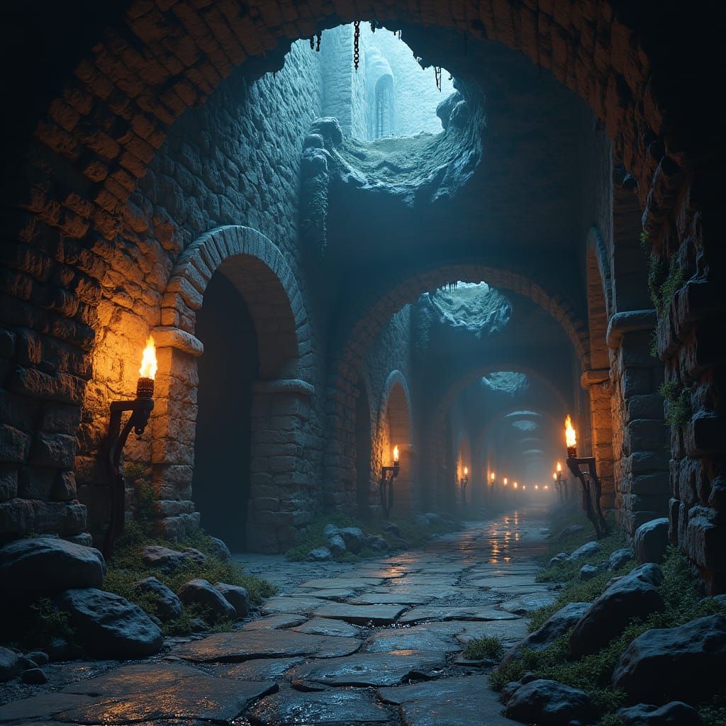 Eerie Dungeon Chamber in Dark Fantasy Style
