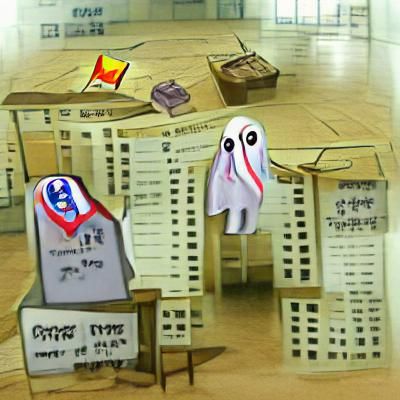 Eerie Ghost Town Elections Scene