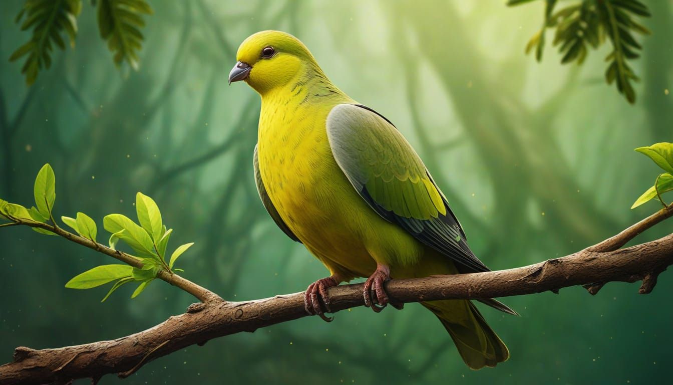 Yellow-Footed Green Pigeon Splash Art