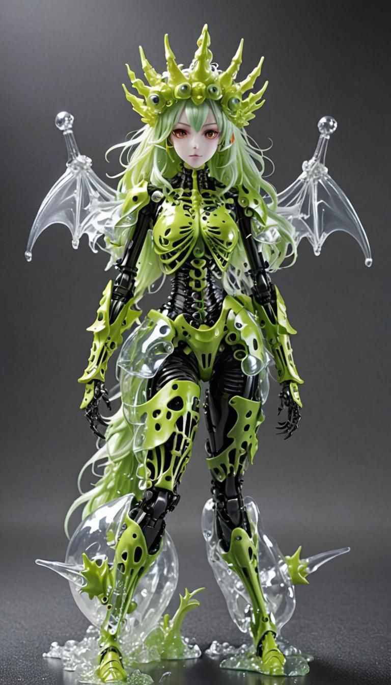 Dragon Girl Chimera with Metal Skeleton and Slime Body