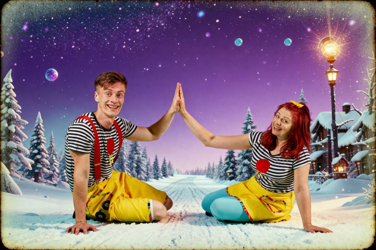 Cinematic Christmas Scene with Dramatic Lighting