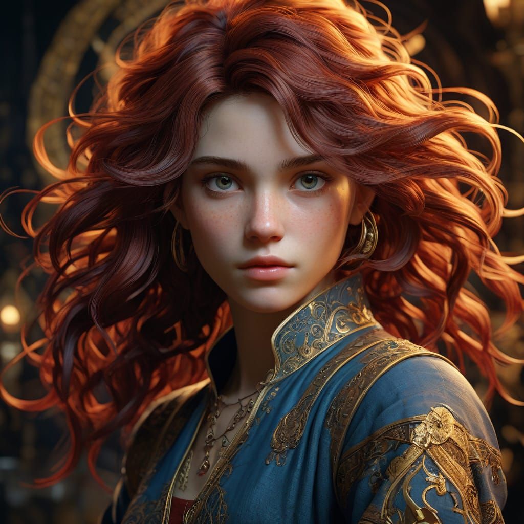 Ethereal Anne with an E Portrait in Vibrant, Dreamlike Style