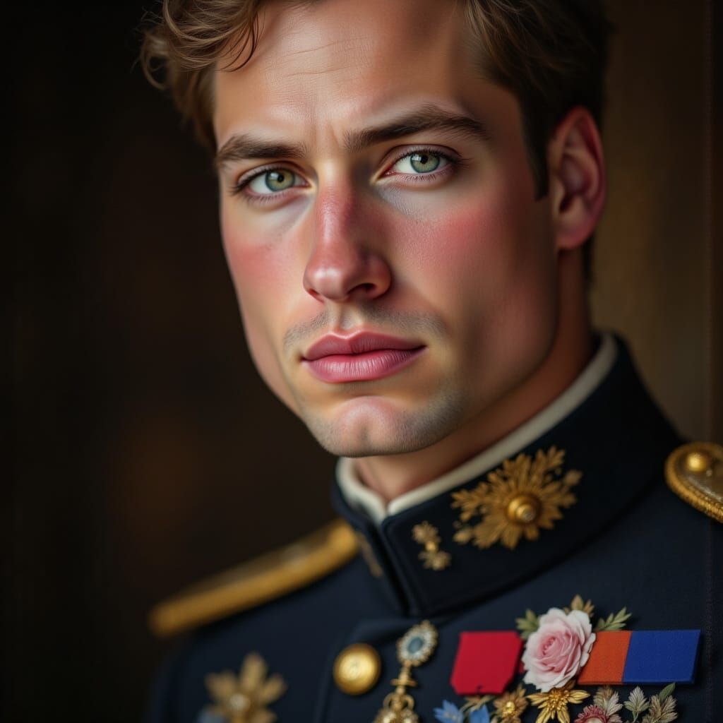 Prince William in Royal Attire, Photorealistic Portrait