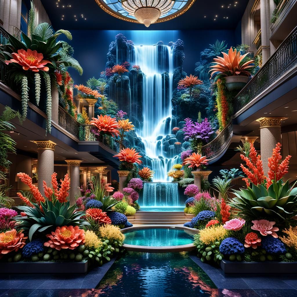 Colorful Indoor Flower Display in Las Vegas